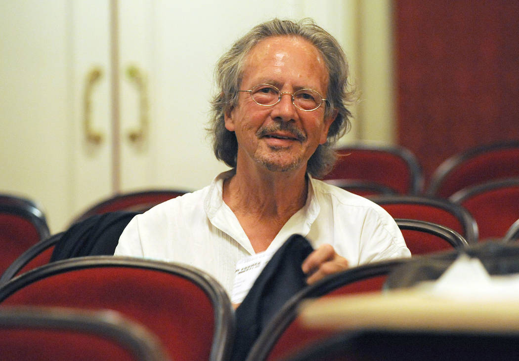 FIn a Friday Aug. 7, 2009, file photo, Austrian author Peter Handke attends a dress rehearsal o ...