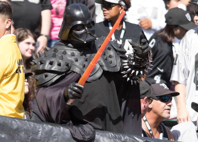 This Vader Raider finds your lack of faith in the team disturbing. (Heidi Fang/Las Vegas Review ...
