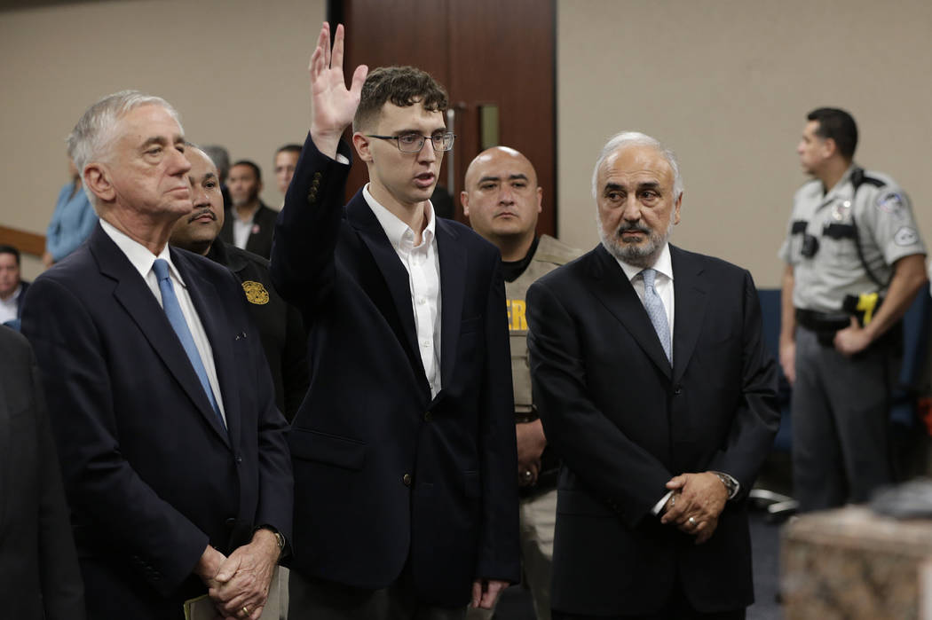 El Paso Walmart shooting suspect Patrick Crusius is arraigned Thursday, Oct. 10, 2019 in the 40 ...