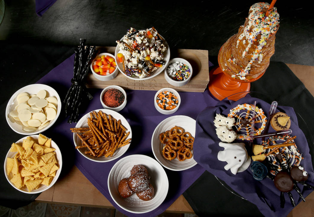 Ingredients to make simple Halloween treats by pastry chef Sara Steele at Chica at The Venetian ...