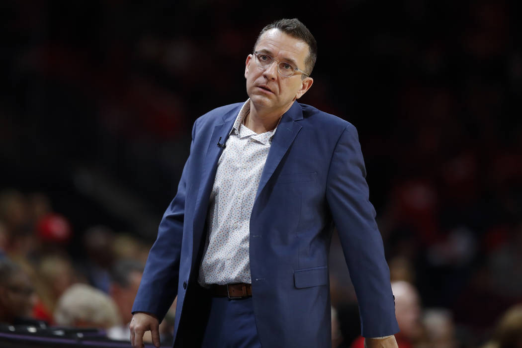 Connecticut Sun coach Curt Miller walks along the sideline during the first half of Game 5 of t ...