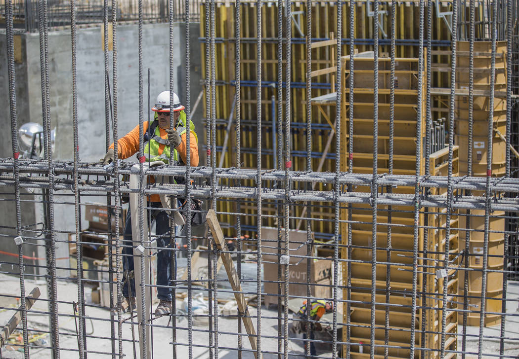 Construction continues on the MSG Sphere at The Venetian on Tuesday, July 23, 2019, in Las Vega ...