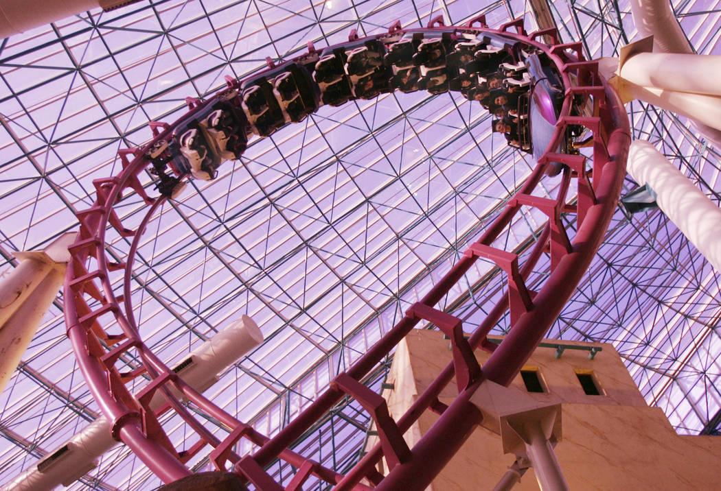 Interior view of the Adventure dome roller coaster at the Circus Circus on Tuesday, February 20 ...