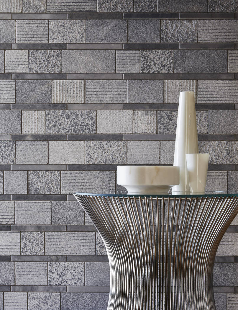 Combining multiple textures of stone in a variety of geometric shapes, the Shift collection of ...