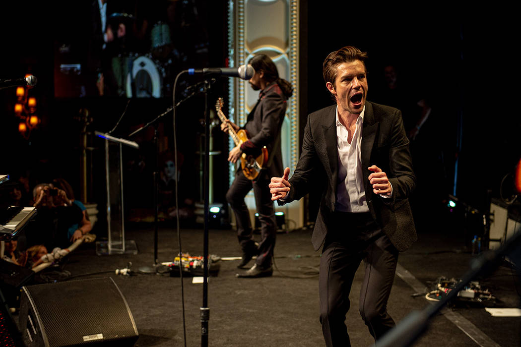 Brandon Flowers of The Killers performs at The Neon Museum's annual Boneyard Ball at Encore in ...