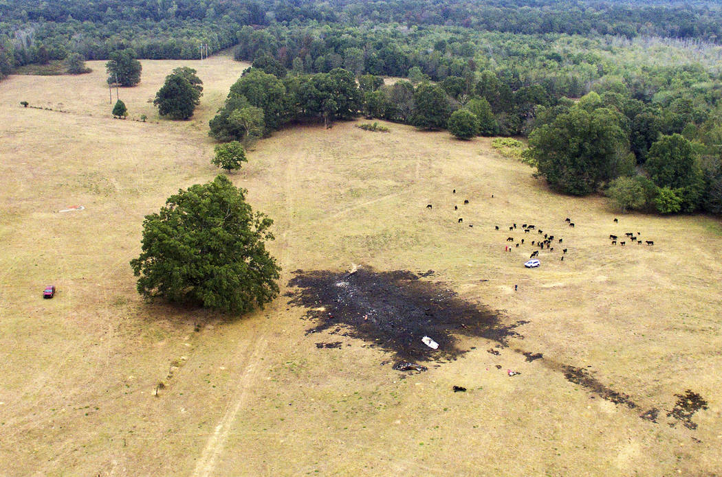 This aerial photo provided by Michael A. Clifton shows the scene after one of the Royal Canadia ...