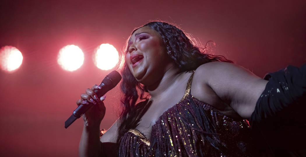 Singer/songwriter Lizzo performs on stage at The Anthem on Wednesday, Sept. 25, 2019, in Washin ...