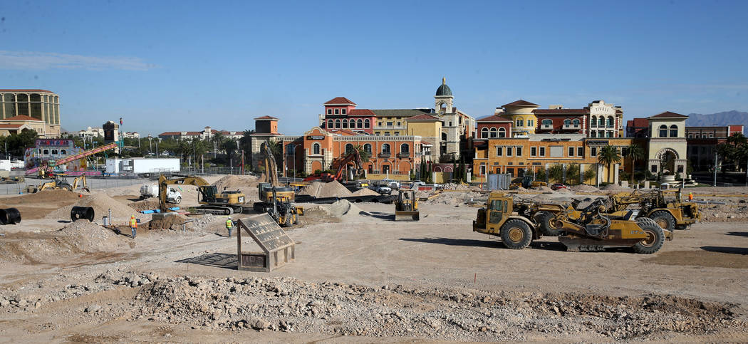 Site work continues on a new Calida Group apartment complex at 8791 Alta Drive in Las Vegas nex ...