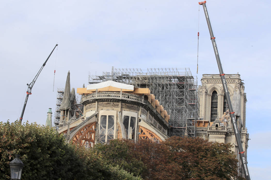 Notre Dame cathedral is pictured Tuesday, Oct. 15, 2019 in Paris. French Culture Minister Franc ...