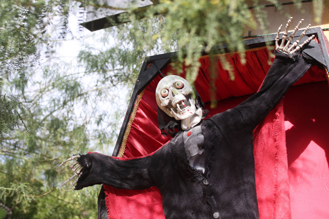 Decorations for the family friendly Haunted Harvest at the Springs Preserve in Las Vegas on Thu ...