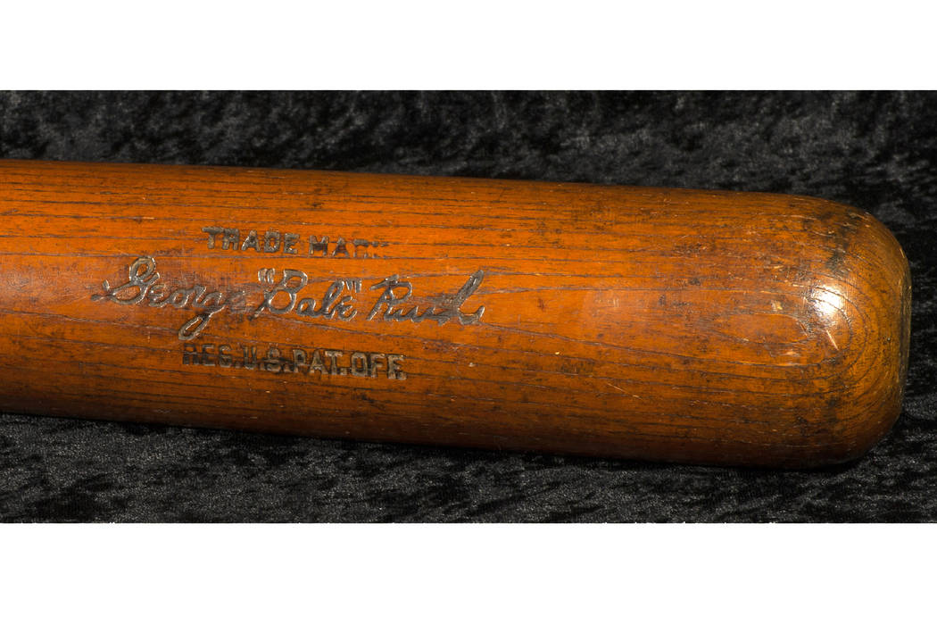 This Oct. 11, 2019 photo released by SCP Auctions, Inc., shows the bat used by Babe Ruth to slu ...