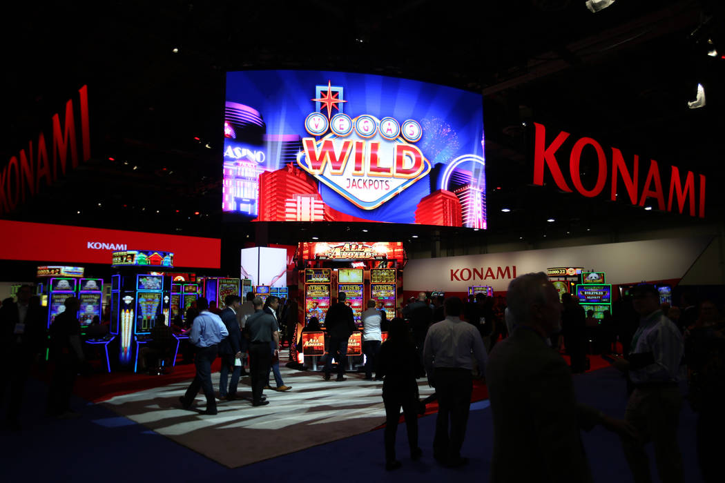 The Konami Gaming Inc. booth at the 2019 Global Gaming Expo at the Sands Expo and Convention Ce ...