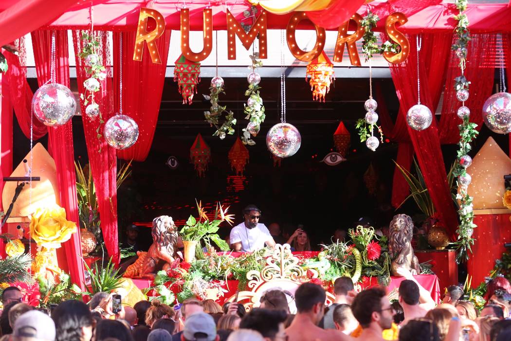 Actor Idris Elba performs at "Art of the Wild" at Encore Beach Club on Saturday, Oct. 12, 2019. ...