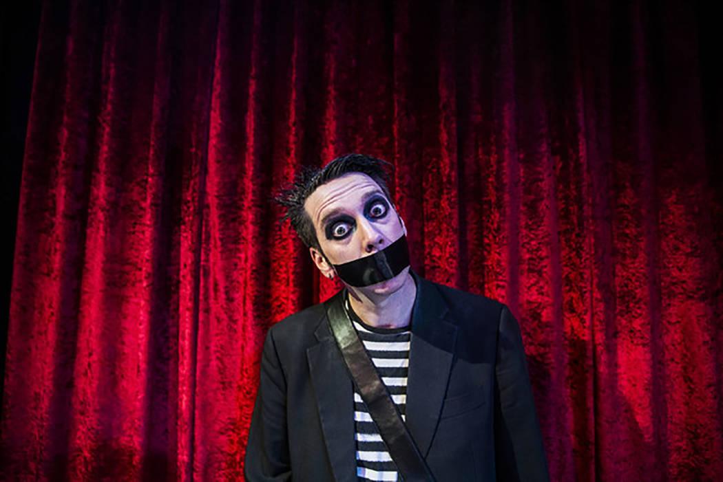 Sam Wills, aka Tape Face, in a Feb. 24, 2017, photo. (Benjamin Hager/Las Vegas Review-Journal) ...