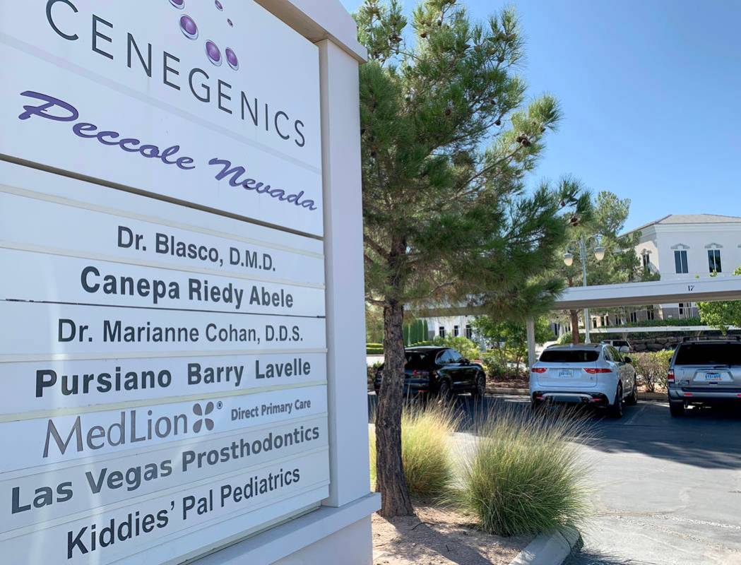 Dr. Byron Blasco's office sign is seen at 851 South Rampart Boulevard in Las Vegas, Thursday, S ...