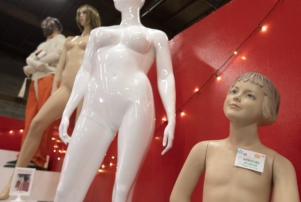 Mannequins are on display at the Las Vegas Mannequins showroom on Thursday, Oct. 17, 2019, in L ...