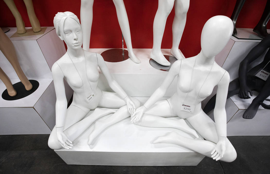 Mannequins are on display at the Las Vegas Mannequins showroom on Thursday, Oct. 17, 2019, in L ...