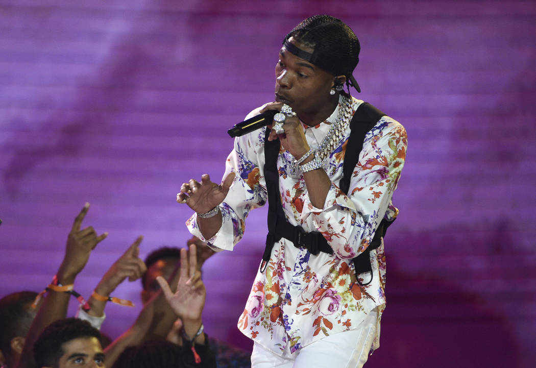 Lil Baby performs at the BET Awards on Sunday, June 23, 2019, at the Microsoft Theater in Los A ...