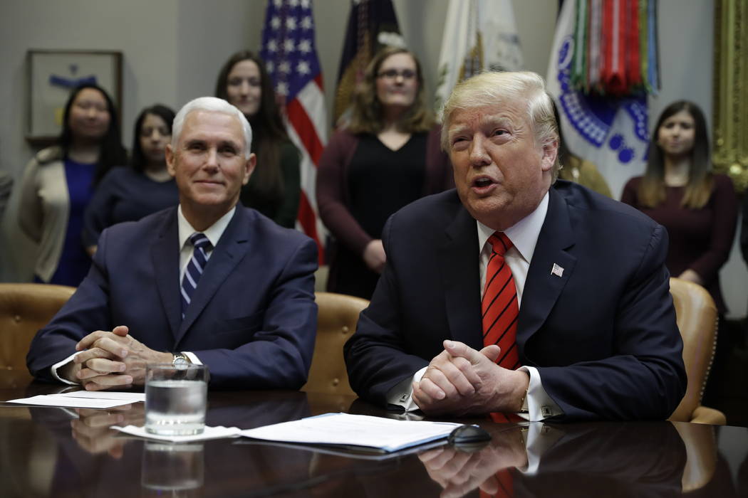 President Donald Trump arrives to speak to NASA astronauts carrying out the first ever all-fema ...