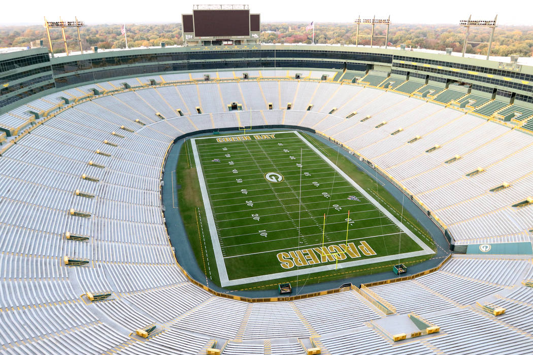 Lambeau Field, home of the Green Bay Packers, in Green Bay, Wis., on Friday, Oct. 18, 2019. (He ...