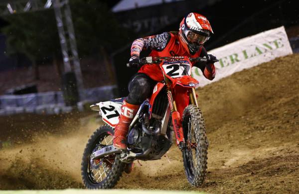 Malcolm Stewart (27) comes out of the joker lane during the second round of the Monster Energy ...