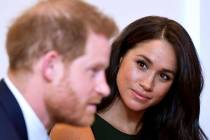 The Duke and Duchess of Sussex attend the annual WellChild Awards in London, Tuesday Oct. 15, 2 ...