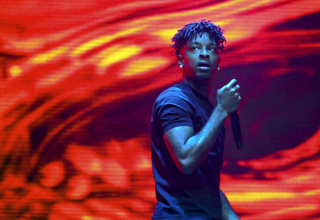 21 Savage performs during the first weekend of the Austin City Limits Music Festival in Zilker ...