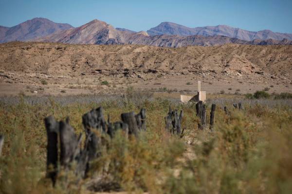 Remnants of the Hannig Store in St. Thomas, in the Lake Mead National Recreation Area, Tuesday, ...