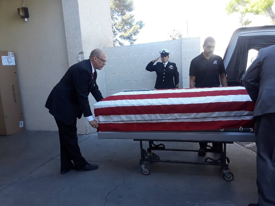 Seaman 2nd Class Moyses Alfonso Martinez's remains arrive in Las Vegas on Oct. 8, 2019. Martine ...