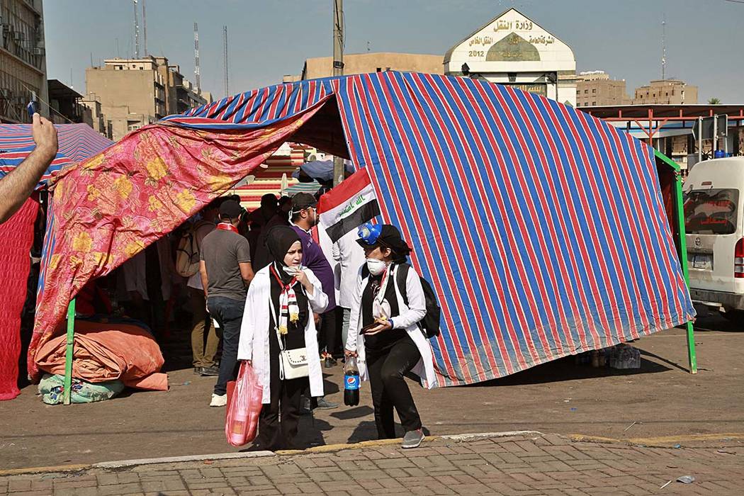 Medical students volunteer to provide medical assistance to Anti-government protesters arrive a ...