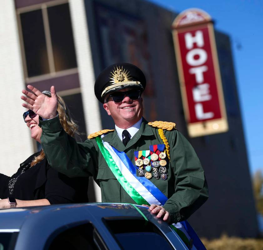 Kevin Baugh, President of the Republic of Molossia, a micronation near Dayton, participates in ...