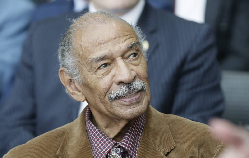 FILE - In an April 11, 2016 file photo, Congressman John Conyers is seen during a ceremony for ...