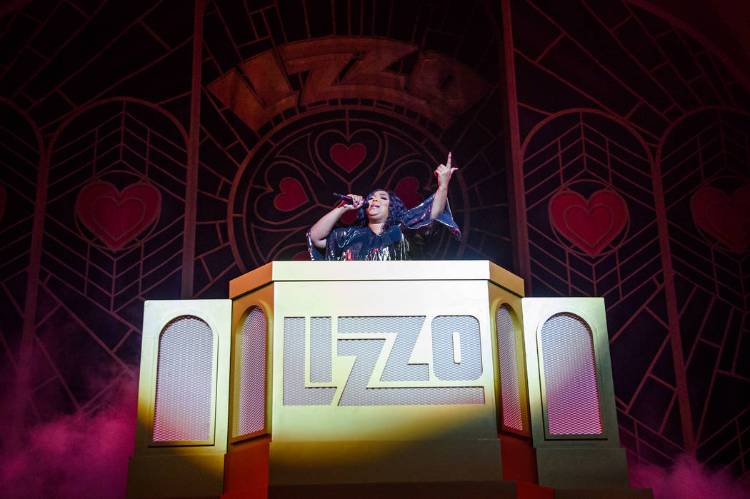 Lizzo is shown performing her sold-out show at the Chelsea at the Cosmopolitan of Las Vegas on ...