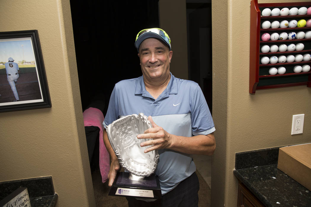 Tim Chambers, former head coach for the UNLV's baseball team, at his Las Vegas home on June 16 ...