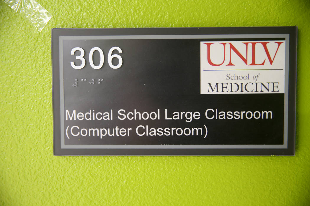 A classroom at the UNLV School of Medicine at the temporary Shadow Lane Biotech Research Center ...