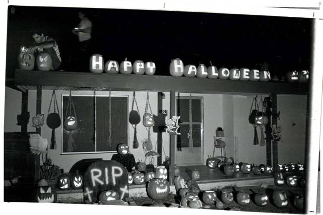 Three-hundred pumpkins died an honorable death to serve as decorations for this home. (Jim Laur ...