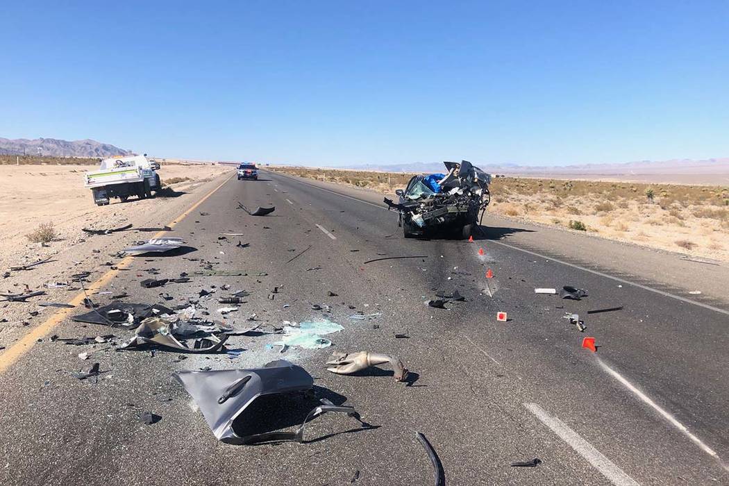 One person was killed in a crash on northbound U.S. Highway 95 northwest of Las Vegas on Tuesda ...