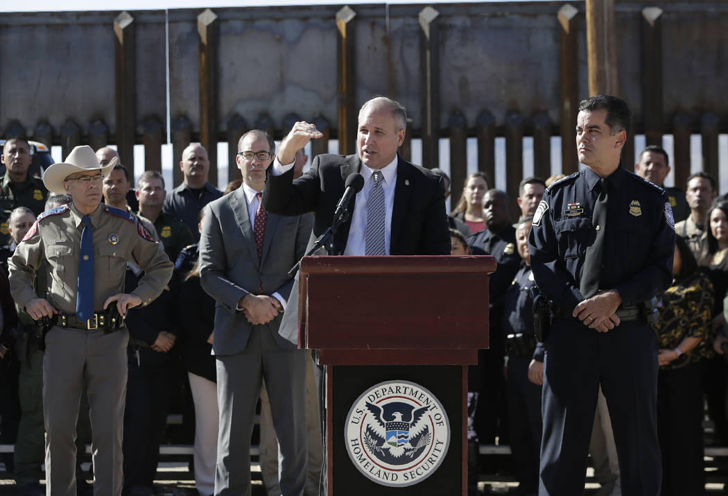 Customs and Border Protection Acting Commissioner Mark Morgan speaks during a press conference ...
