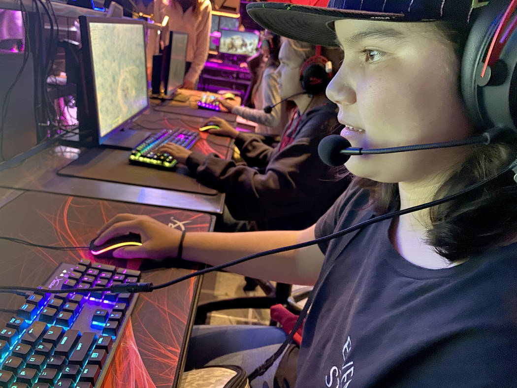 Eighth grader Sydney Ferguson plays esports during Battle Born Girls Innovate educational progr ...