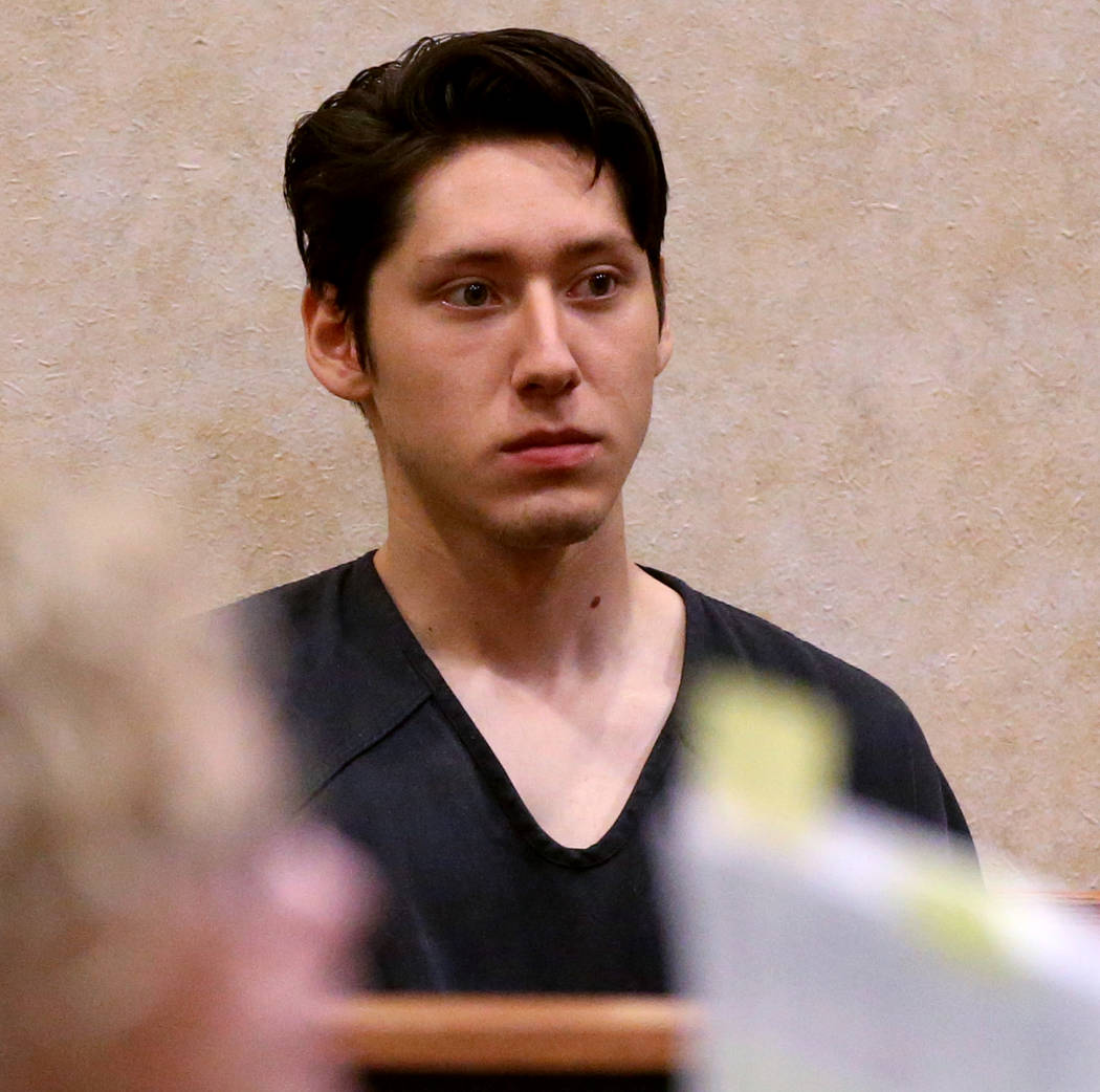 Giovanni Ruiz, 21, waits in North Las Vegas Justice Court on Sept. 24, 2019. Ruiz is accused of ...