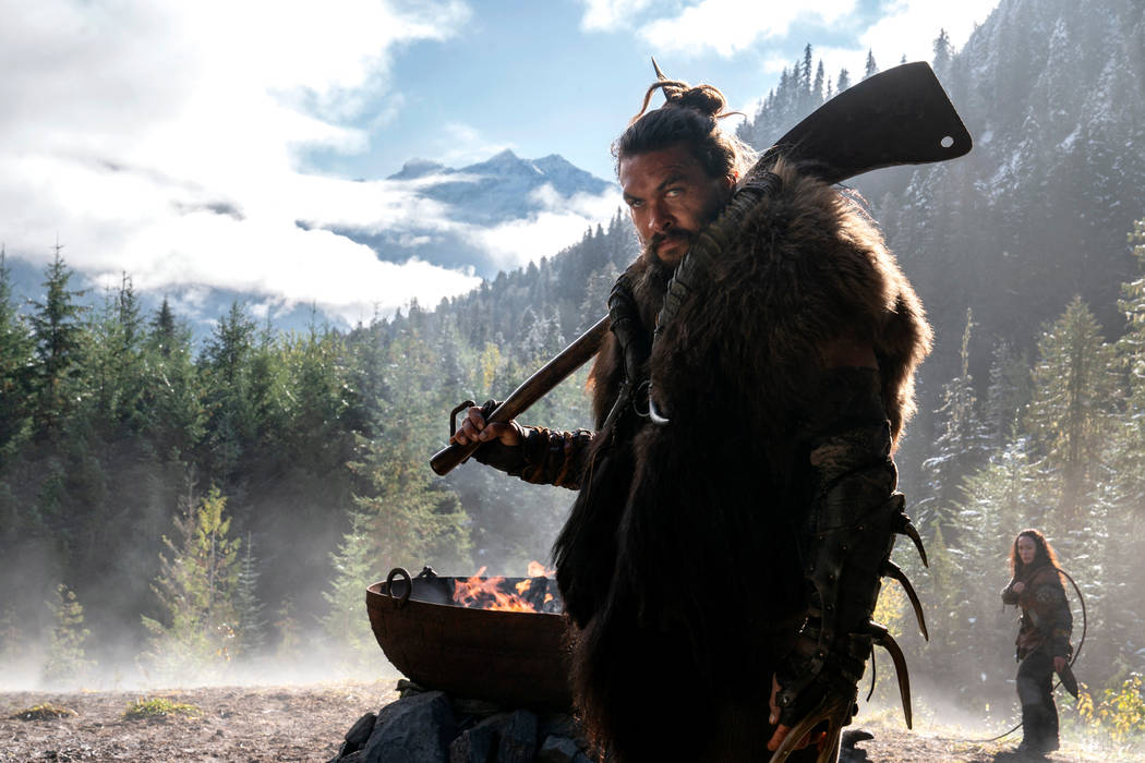 This image released by Apple TV Plus shows Jason Momoa in a scene from "See," premier ...