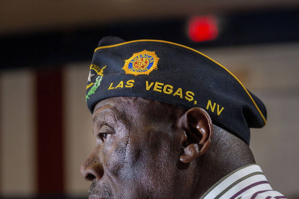 Army veteran and American Legion Post 10 trustee Willie Richards partakes in a meeting at Post ...