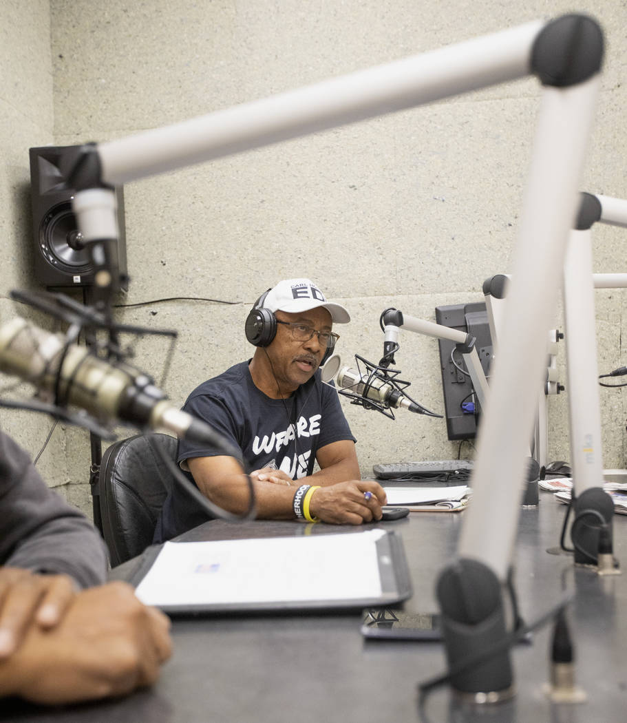 David L. Washington, lead host for the American Legion Post 10's radio show on 88.1 FM, starts ...