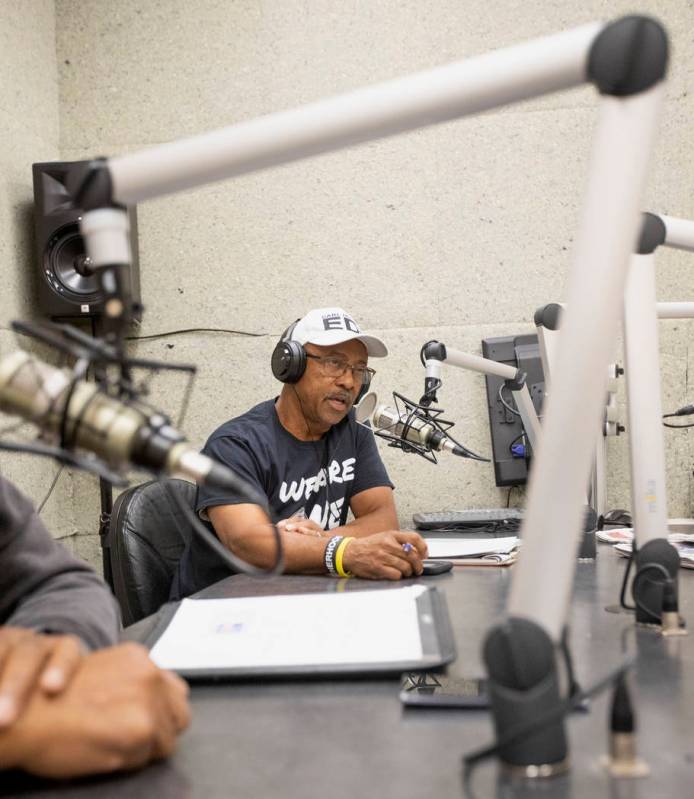 David L. Washington, lead host for the American Legion Post 10's radio show on 88.1 FM, starts ...