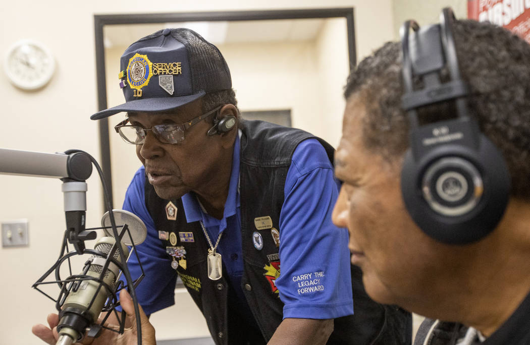 Richard Marshall, a member of American Legion Post 10, gives 88.1 FM's radio audience resources ...