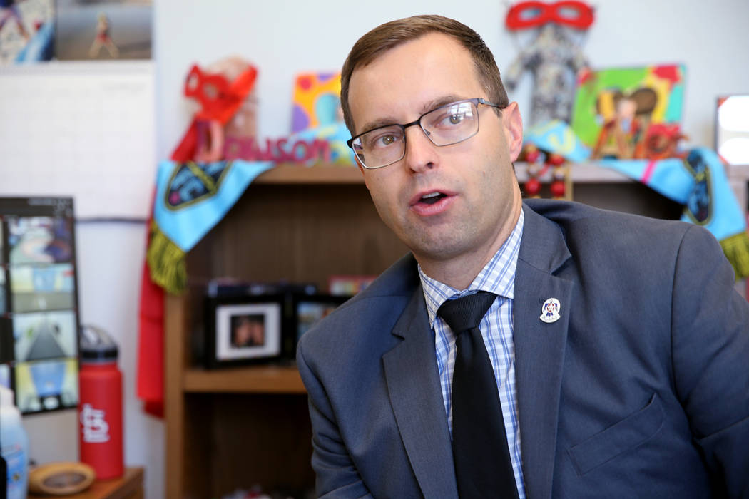 Principal Brandon Danowski talks about his school's efforts to fight truancy during an intervie ...