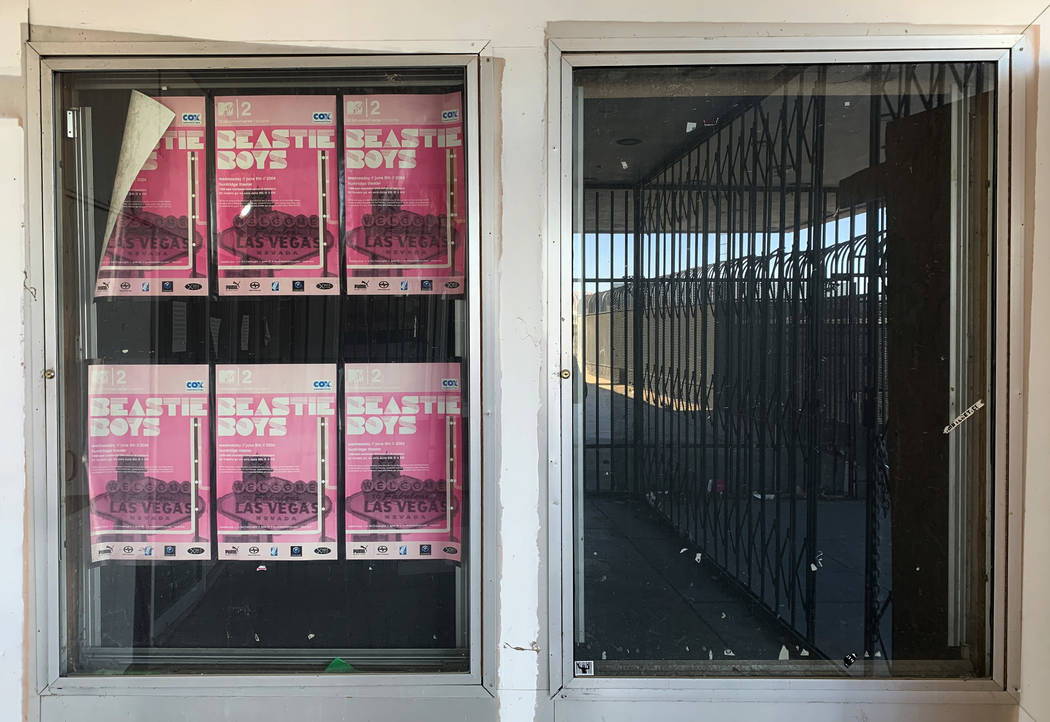 Beastie Boys posters promoting a June 2004 concert hang outside the historic Huntridge Theater ...