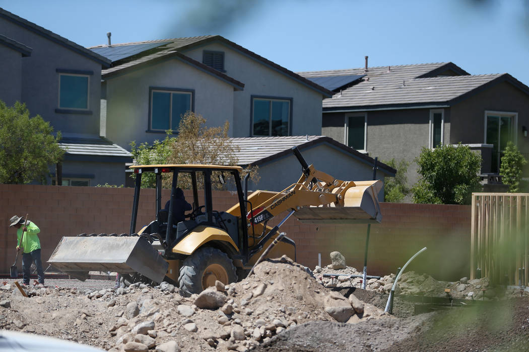 Construction at Lennar's Rose Ridge subdivision in Henderson, Wednesday, Aug. 21, 2019. (Erik V ...
