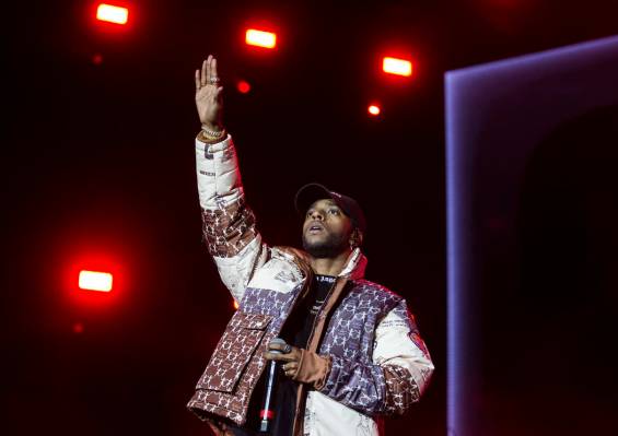 6lack performs on the Jackpot stage during the Day N Vegas music festival on Friday, Nov. 1, 20 ...