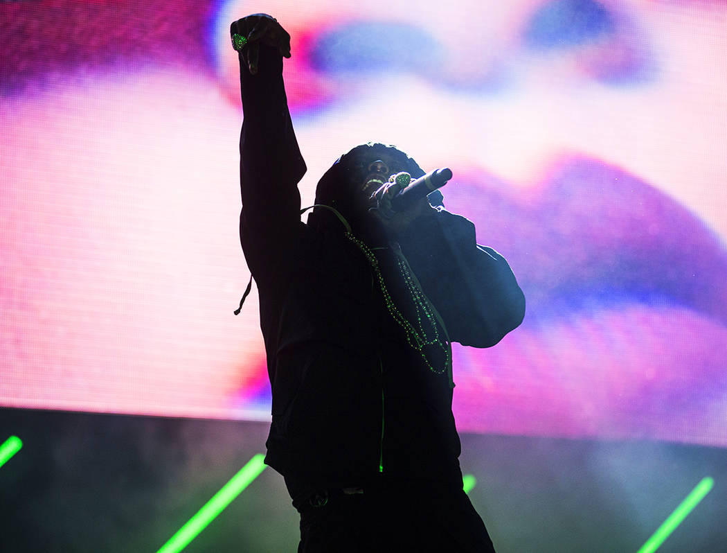 Lil Uzi Vert performs on the Roll the Dice stage during the Day N Vegas music festival on Frida ...